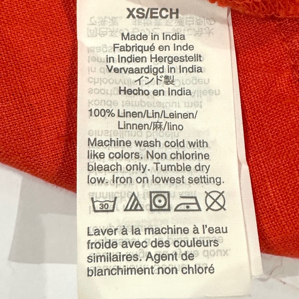 J.Crew 100% Linen Tunic Shirt In Brilliant Sunset - Picture 9 of 9